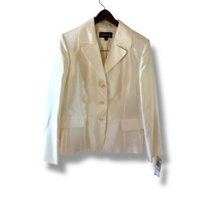 NWT EVAN PICONE‎ - Light Cream Lined Blazer with pockets -  Size 10